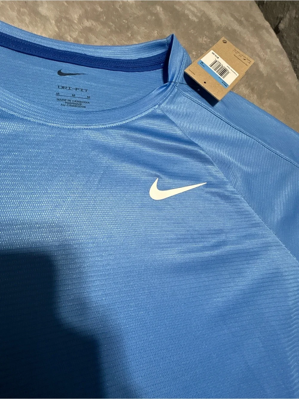 Nike Dri-FIT Rafa Nadal Bull Logo Blue Short Sleeve Tennis Shirt Men's M